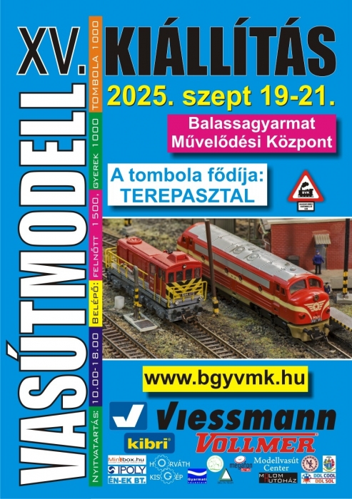 Vasútmodell Kiállítás - 2025. szeptember 19-21.- Balassagyarmat Vasútmodell Kiállítás - 2025. szeptember 19-21.- Balassagyarmat